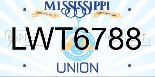 LWT6788 Mississippi License Plate