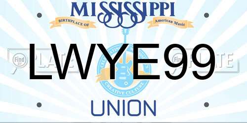 LWYE99 Mississippi License Plate