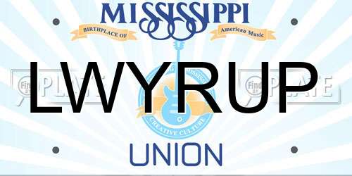 LWYRUP Mississippi License Plate