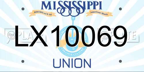LX10069 Mississippi License Plate