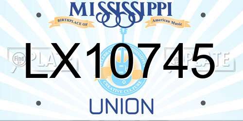 LX10745 Mississippi License Plate