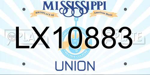 LX10883 Mississippi License Plate