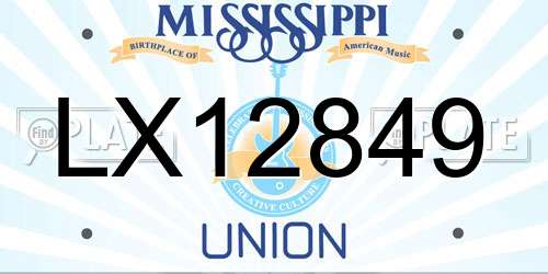 LX12849 Mississippi License Plate
