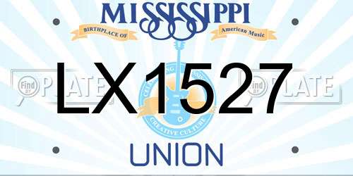 LX1527 Mississippi License Plate