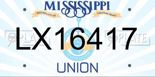 LX16417 Mississippi License Plate
