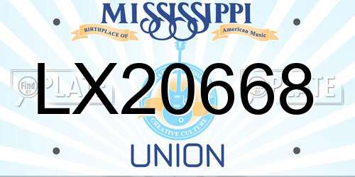 LX20668 Mississippi License Plate