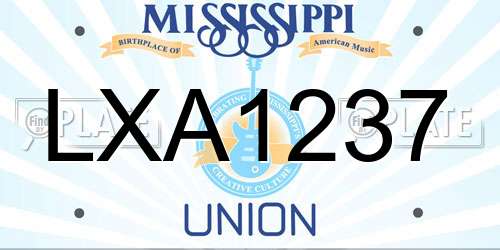 LXA1237 Mississippi License Plate