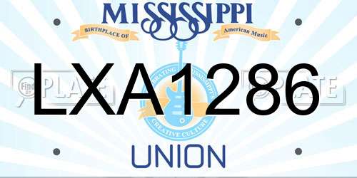 LXA1286 Mississippi License Plate
