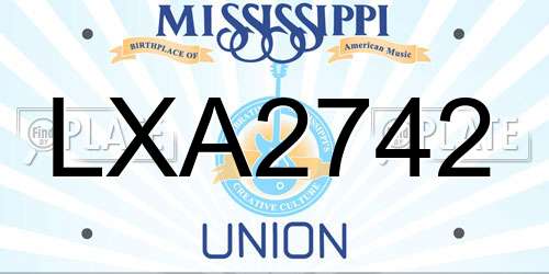 LXA2742 Mississippi License Plate