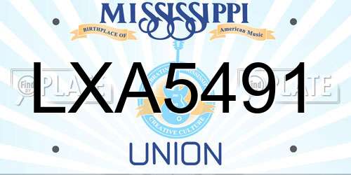 LXA5491 Mississippi License Plate