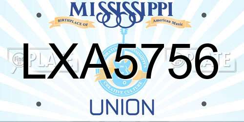LXA5756 Mississippi License Plate