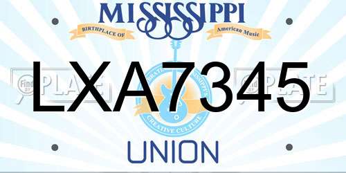 LXA7345 Mississippi License Plate