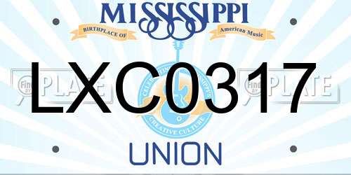 LXC0317 Mississippi License Plate
