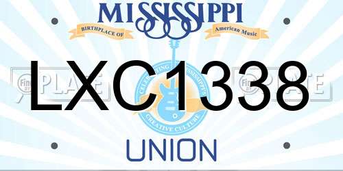 LXC1338 Mississippi License Plate
