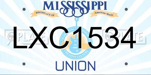 LXC1534 Mississippi License Plate