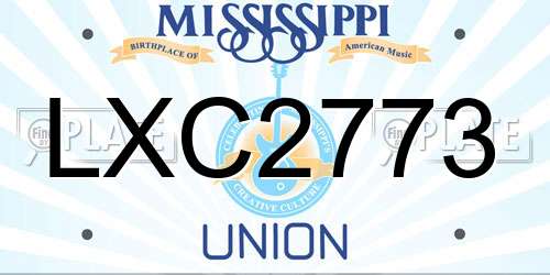 LXC2773 Mississippi License Plate