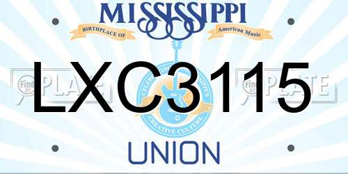 LXC3115 Mississippi License Plate