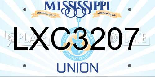 LXC3207 Mississippi License Plate