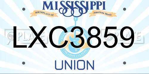 LXC3859 Mississippi License Plate
