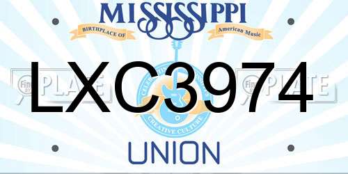 LXC3974 Mississippi License Plate