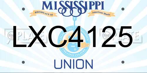 LXC4125 Mississippi License Plate