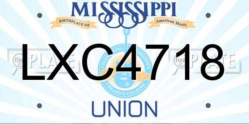 LXC4718 Mississippi License Plate