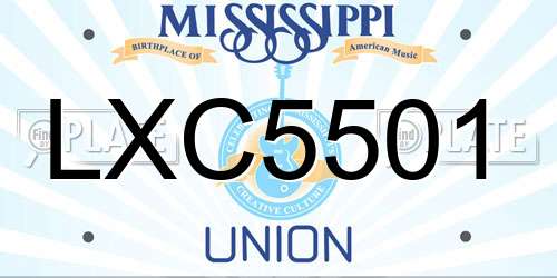 LXC5501 Mississippi License Plate