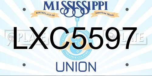 LXC5597 Mississippi License Plate