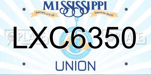 LXC6350 Mississippi License Plate