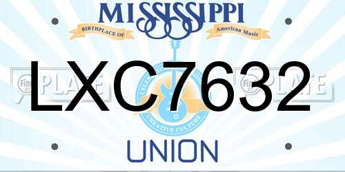 LXC7632 Mississippi License Plate