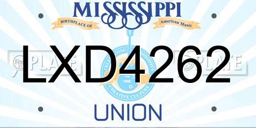 LXD4262 Mississippi License Plate