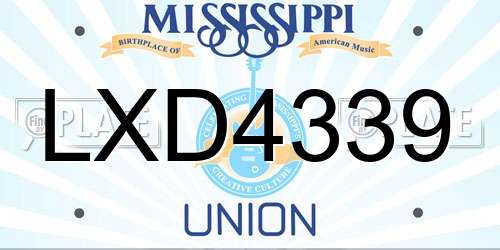 LXD4339 Mississippi License Plate