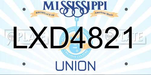 LXD4821 Mississippi License Plate