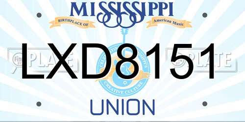 LXD8151 Mississippi License Plate
