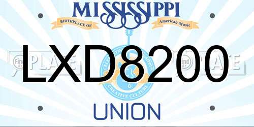 LXD8200 Mississippi License Plate