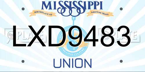 LXD9483 Mississippi License Plate