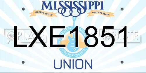 LXE1851 Mississippi License Plate