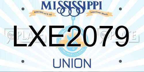 LXE2079 Mississippi License Plate