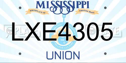 LXE4305 Mississippi License Plate