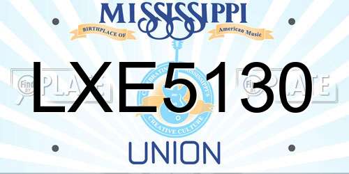 LXE5130 Mississippi License Plate