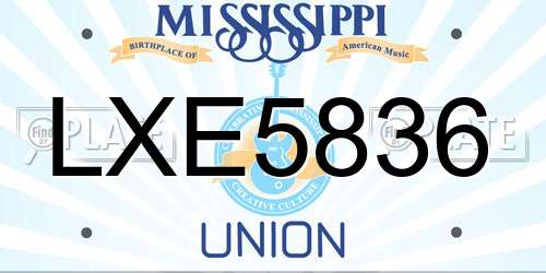 LXE5836 Mississippi License Plate