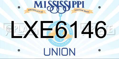 LXE6146 Mississippi License Plate