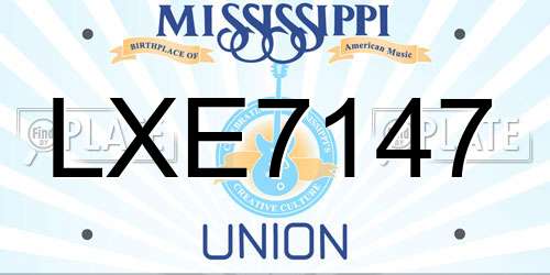 LXE7147 Mississippi License Plate