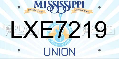LXE7219 Mississippi License Plate