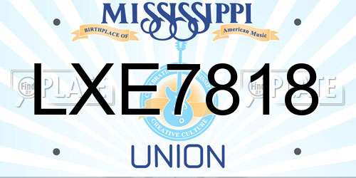 LXE7818 Mississippi License Plate