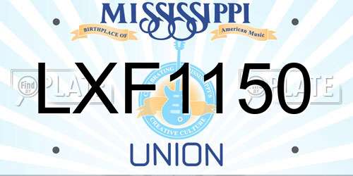 LXF1150 Mississippi License Plate