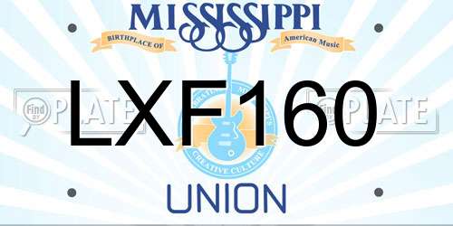 LXF160 Mississippi License Plate