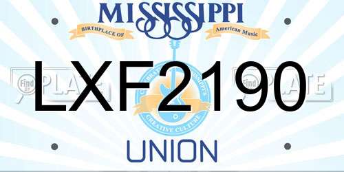 LXF2190 Mississippi License Plate
