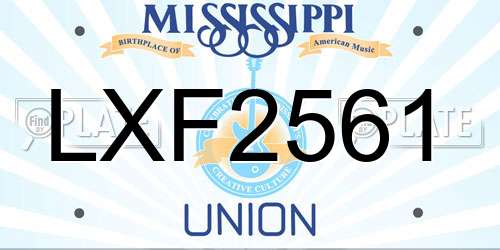 LXF2561 Mississippi License Plate