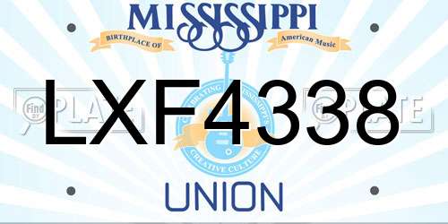 LXF4338 Mississippi License Plate